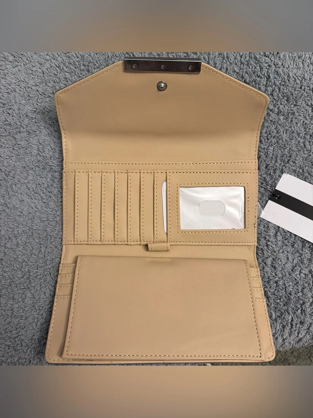 Nine West Charcoal Envelope Wallet with Metal Accent